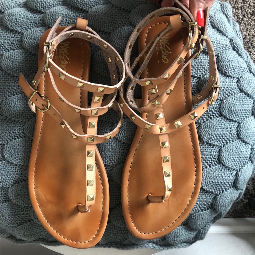 Studded Nude Gladiator Sandals